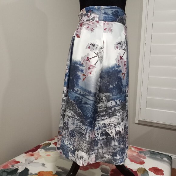 PHASE 8 PLEATED FLARED SKIRT WITH ICONIC PRINT UK SIZE 12 BRITISH BRAND - Picture 4 of 7